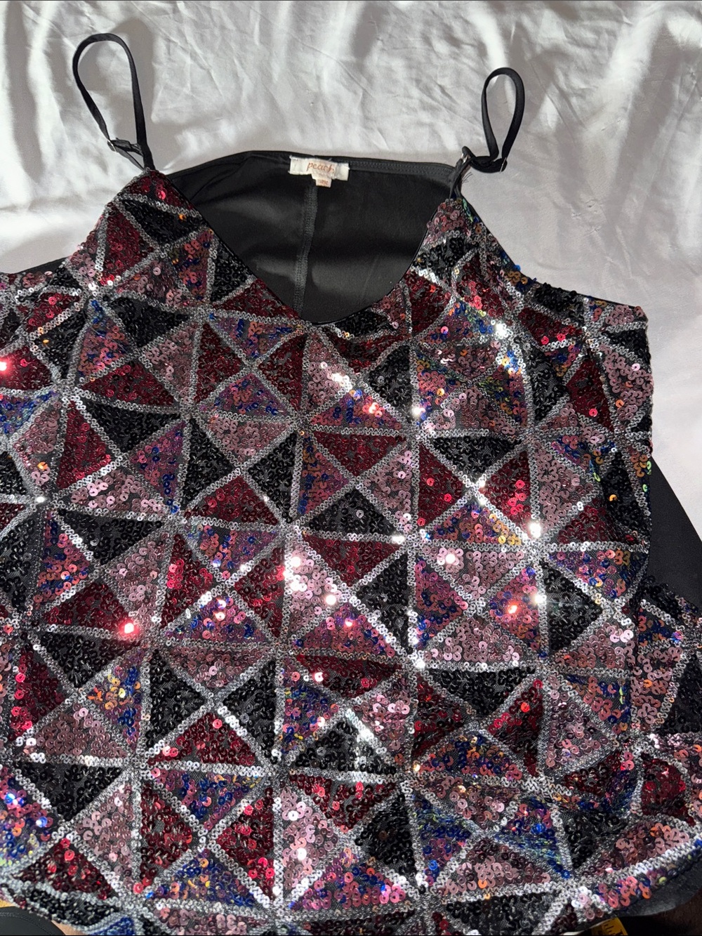 Peach Size 2x sequined camisole top